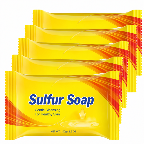 5PCS Sulfur soap Bath soap Clean wash hands and face clean unisex soap behind the skin face deep clean